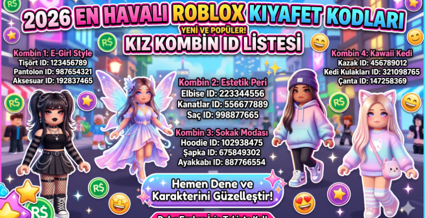 2026 En Havalı Roblox Kıyafet Kodları – Kız Kombin ID Listesi