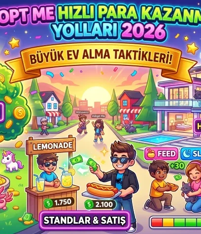Adopt Me Hızlı Para Kazanma Yolları 2026 – Büyük Ev Alma Taktikleri