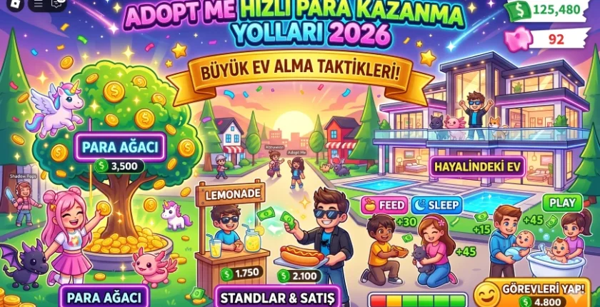 Adopt Me Hızlı Para Kazanma Yolları 2026 – Büyük Ev Alma Taktikleri