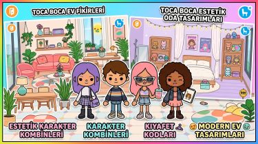 Toca Boca Ev Fikirleri ve En Göz Alıcı Estetik Karakter Kombinleri