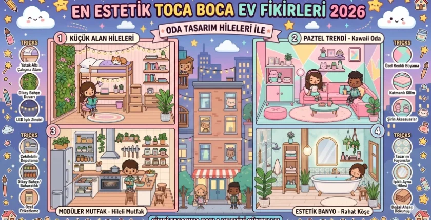 En Estetik Toca Boca Ev Fikirleri 2026 – Oda Tasarım Hileleri